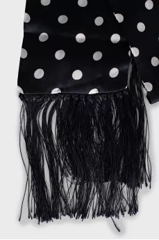 Polka dot silk scarf with tag