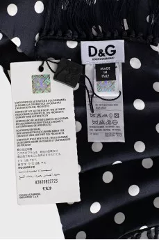 Polka dot silk scarf with tag