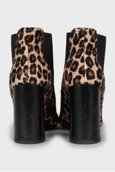 Animal print pony skin ankle boots