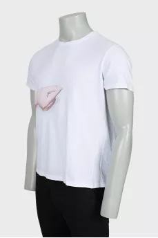 Men's white t-shirt with print