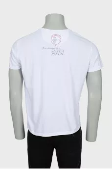 Men's white t-shirt with print
