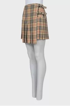 Checkered wool skirt