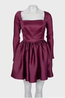 Burgundy Fitted Dress