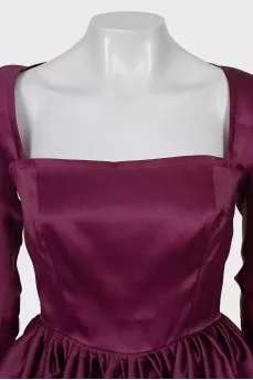 Burgundy Fitted Dress