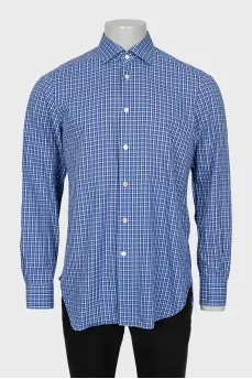 Men's blue checkered shirt