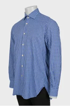 Men's blue checkered shirt