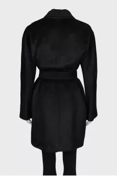 Wool coat with belt