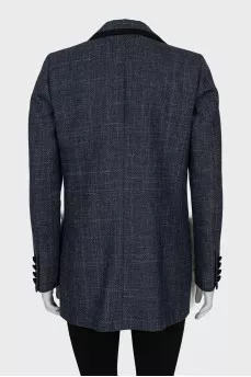 Jacket with patch pockets decorated with fur