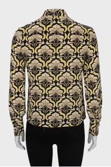 Straight cut blouse with floral print