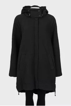 Black coat with zipper