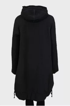 Black coat with zipper