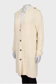 Beige cardigan with patch pockets