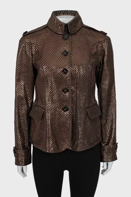 Brown leather jacket