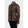 Brown leather jacket