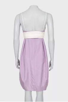 Silk dress with leather belt
