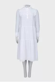 Dress with branded embroidery with tag