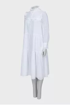 Dress with branded embroidery with tag