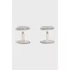 Men's Silver Cufflinks with Twist Clasp