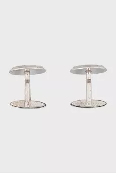 Men's Silver Cufflinks with Twist Clasp