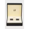 Men's Silver Cufflinks with Black Enamel