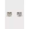 Men's Silver Cufflinks with Black Enamel