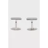 Men's Silver Cufflinks with Black Enamel