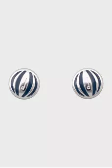 Men's Cufflinks with Blue Enamel