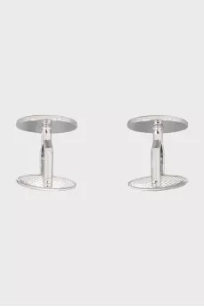 Men's Cufflinks with Blue Enamel