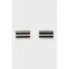Men's silver enamel cufflinks
