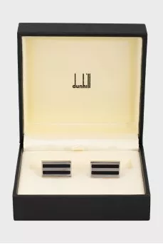 Men's silver enamel cufflinks