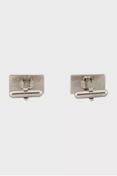 Men's silver enamel cufflinks