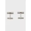 Men's silver enamel cufflinks