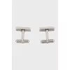 Men's silver enamel cufflinks
