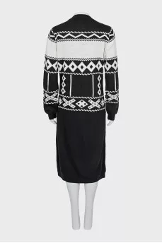 Two-tone printed dress