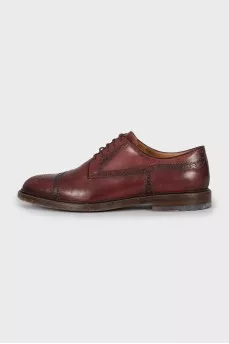 Men's leather brogues with perforation