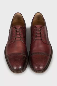 Men's leather brogues with perforation