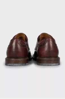 Men's leather brogues with perforation