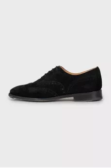 Men's black suede brogues