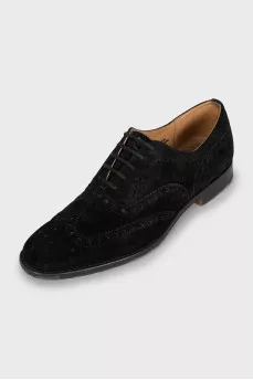 Men's black suede brogues