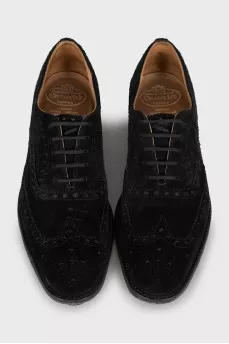Men's black suede brogues