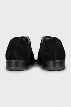 Men's black suede brogues