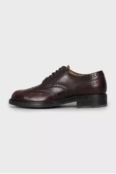 Men's leather brogues in red