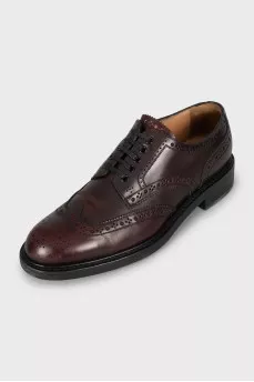 Men's leather brogues in red