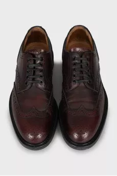 Men's leather brogues in red