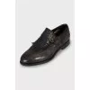 Men's leather monk shoes
