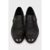 Men's leather monk shoes