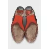 Men's leather monk shoes
