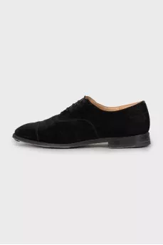 Men's black suede oxfords