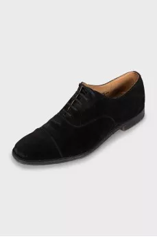 Men's black suede oxfords