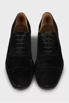 Men's black suede oxfords